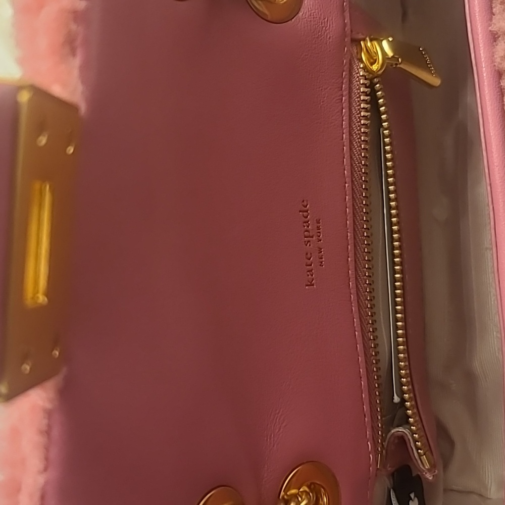 Kate Spade Evelyn Sherpa pink small Crossbody Bag - Picture 7 of 8